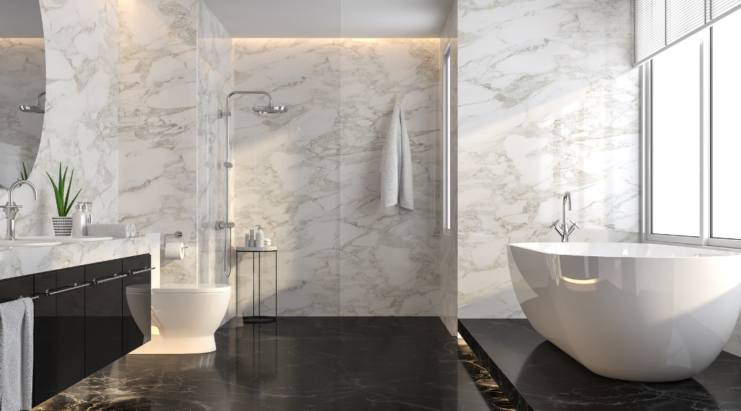 uses of marble bathroom wall and floor