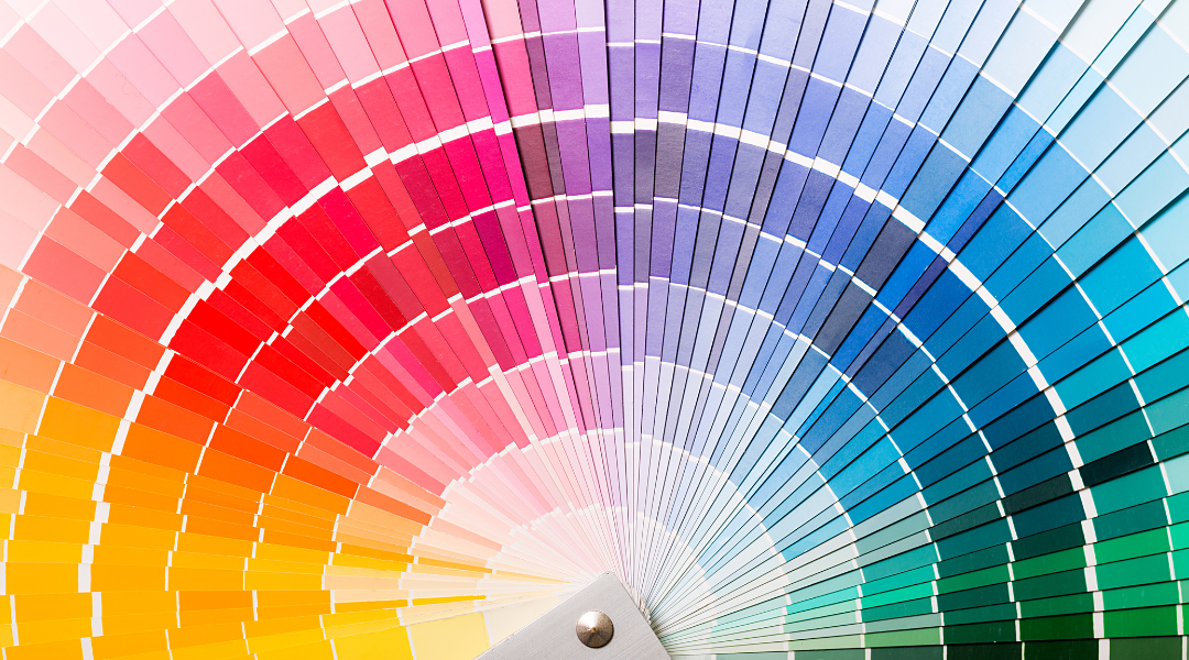 Color swatches fanned out in an arch.