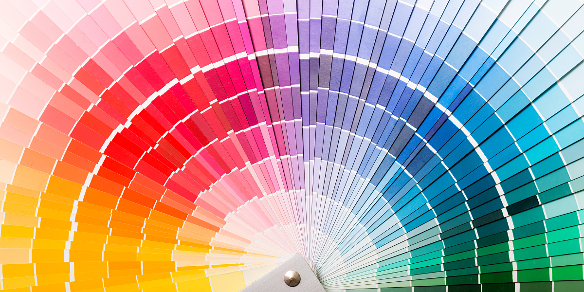 Color swatches fanned out in an arch.