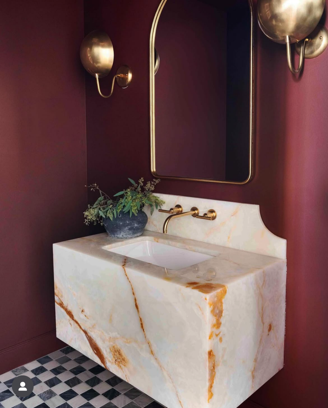 Stone floating vanity