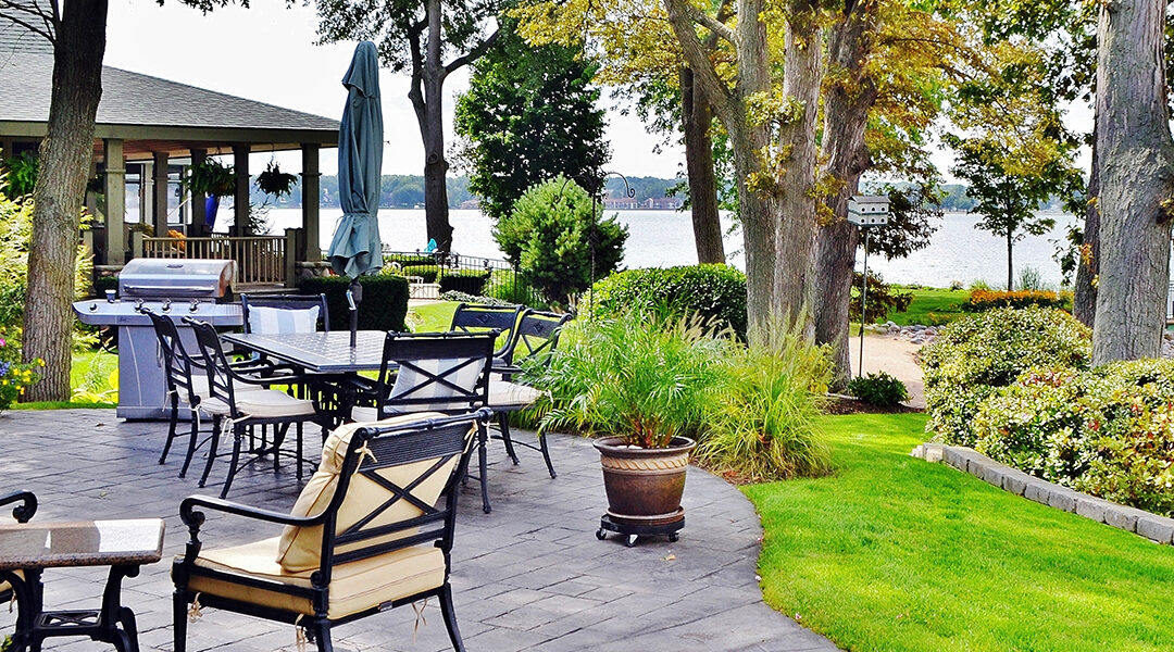 patio outdoor living space on the lake